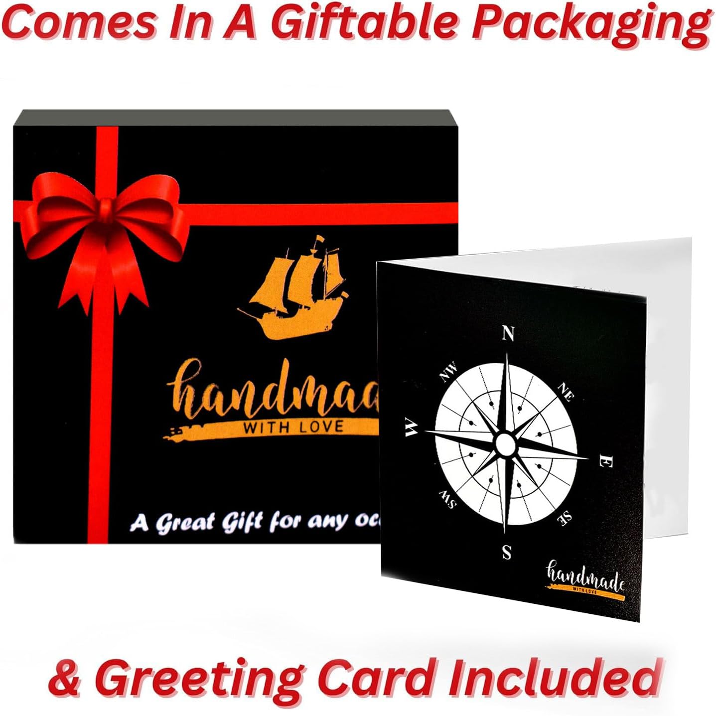 Trust in The Lord With All Your Heart - Proverbs 3:5-6 Quote Engraved Compass With Wooden Box, Greeting Card, Gift Compass, Graduation Day Gifts 2024 for Women Men Boys Girls