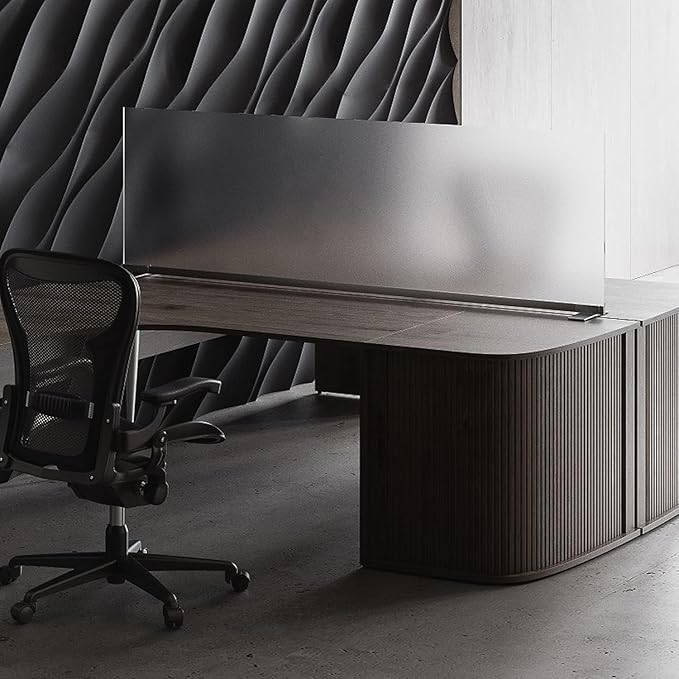 OBEX Acrylic Free Standing Screen, Divider for Desk Privacy Home & Office Partitions for Table Top Workstation, Portable Cubicle Panel for Work, 12" x 60", Frosted