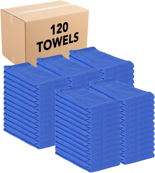 Arkwright Surgical Huck Towels - (Bulk Case of 120) Lint Free & Highly Absorbent Pre-Treated Cotton Cleaning Cloths, Perfect for Medical, Auto Detailing, Window, and Shop, 16 x 26 in, Blue