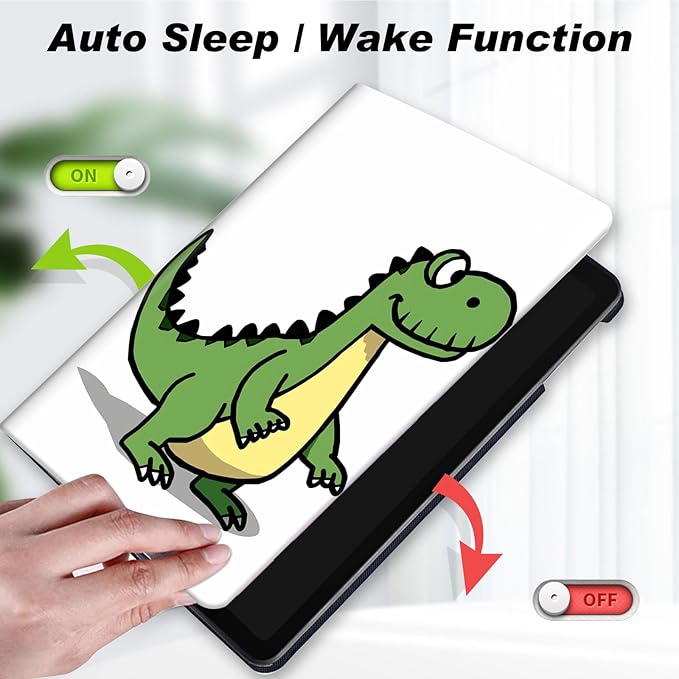 for Amazon Kindle Fire 7 case 2019/2017 Release 9th/7th Generation,Slim Lightweight Smart Shell Stand Cover with Auto Wake/Sleep for Amazon fire 7 Tablet 9th/7th Generation,Cute Dinosaur Dino