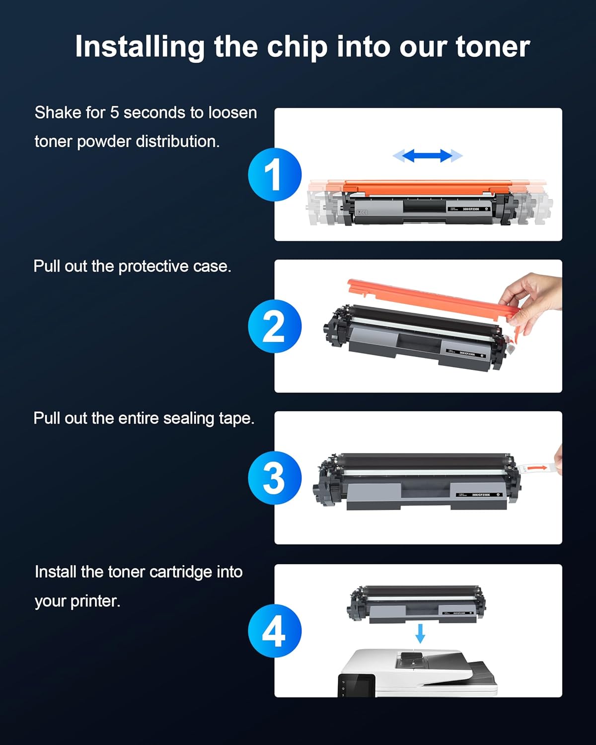 30X High Yield Black Toner Cartridge Compatible Toner Cartridge Replacement for HP 30X 30A CF230X CF230A Compatible with HP Laserjet Pro MFP M203dw M227fdw M227fdn M203d M203dn M227sdn, 2 Pack (Black)