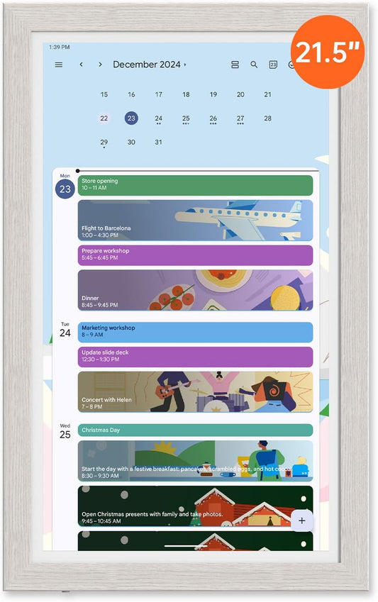 ApoloSign Digital Calendar: Electronic Calendar, Smart Touchscreen Interactive Display for Chore Chart, Family Schedules Planner, Supports All Apps via Google Play (Gray, 21.5-inch)