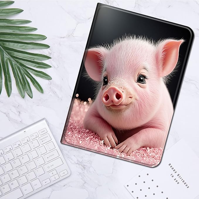 for All-New Kindle Fire 7 Tablet Case (12th Gen, 2022 Release),Slim Lightweight Smart Shell Stand Cover with Auto Wake/Sleep for Amazon Fire 7 Kids Tablet,Cute Pink Pig