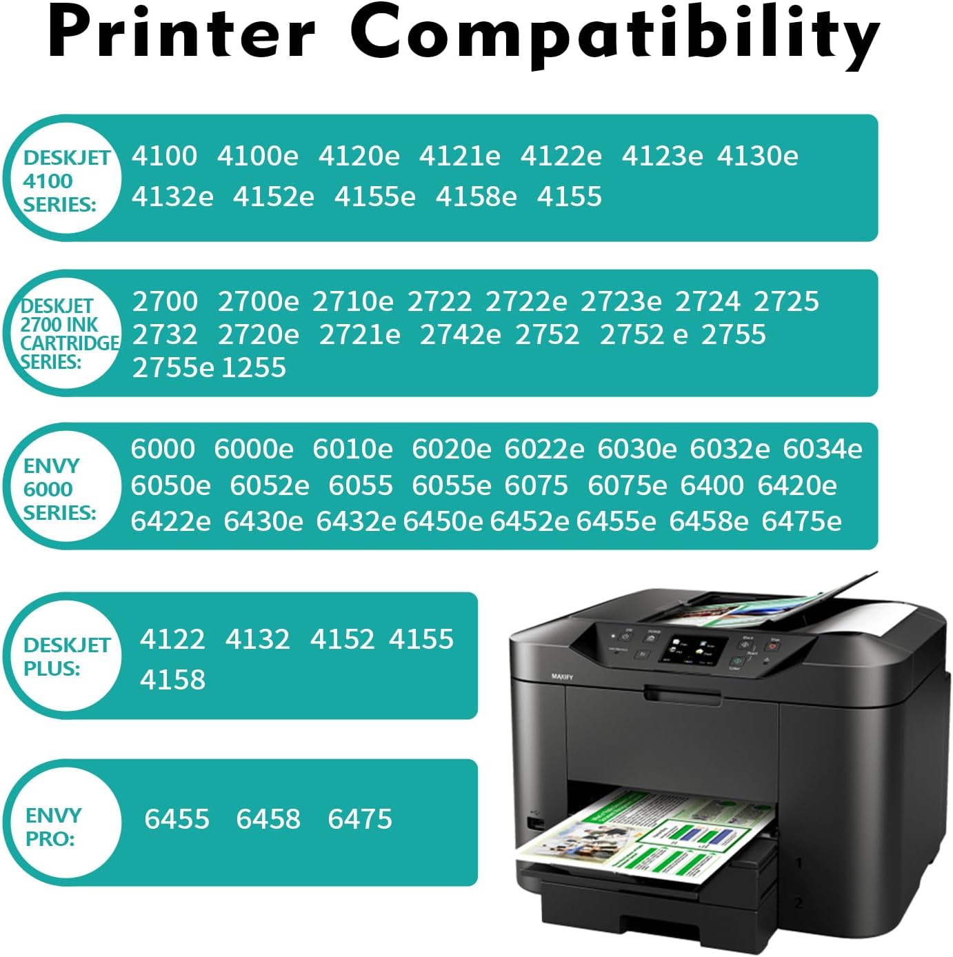 Compatible -Hp Ink 67xl Black and Color Combo Pack New, Hp Envy 6455e Ink Cartridges, 67xl High Yield 3-Pack (2 Black+1 Tri-Color), for Deskjet 2700/4100, Deskjet Plus 4100/4155 (Not for HP+)