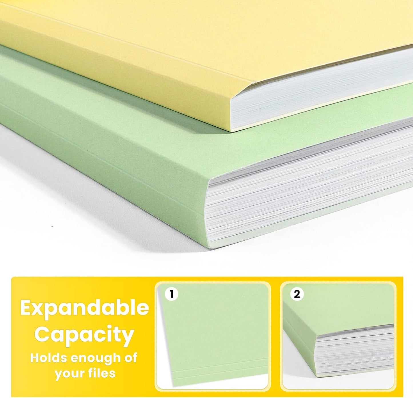 SUNEE File Folders, 100 Pack Manilla Folders 8.5 x 11, 10 Colors Folder Office Organization Home School Folders for Documents Files Paper