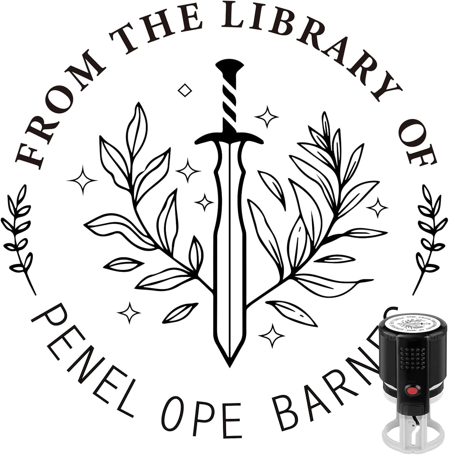 Custom Self-Inking Stamps | Personalized Book Stamp Gift for Book Lovers | 5 Ink Colors (Style14)