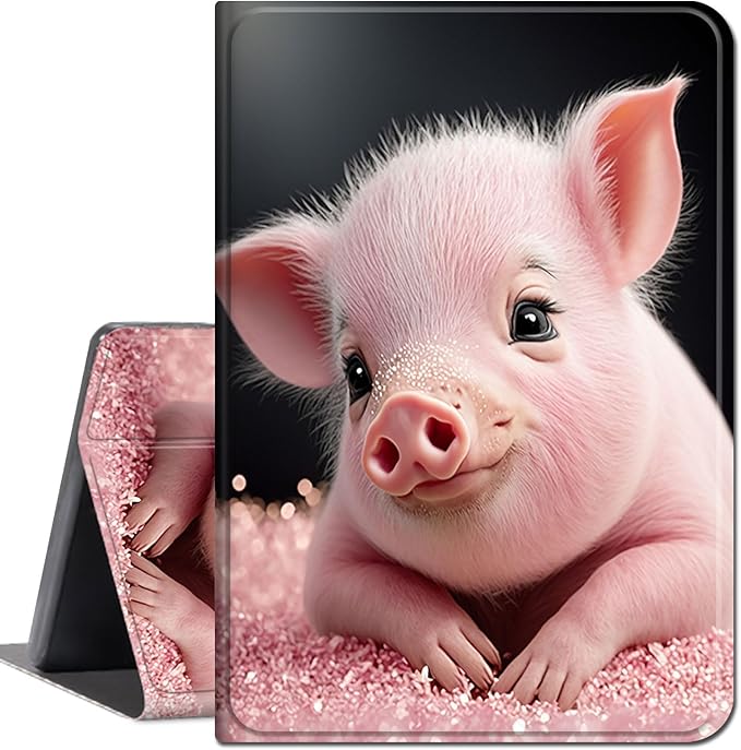 for All-New Kindle Fire 7 Tablet Case (12th Gen, 2022 Release),Slim Lightweight Smart Shell Stand Cover with Auto Wake/Sleep for Amazon Fire 7 Kids Tablet,Cute Pink Pig