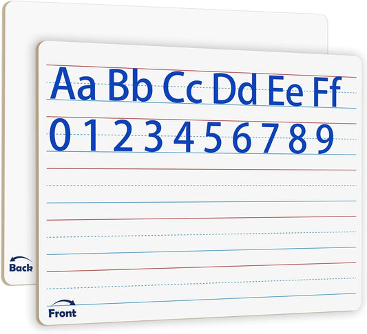 2pack 9x12 inches Dry Erase Board Lapboard Reusable Lined Erasable Ruled Writing Note Pad Lapboard,Blank Whiteboard on Reverse Mini Whiteboard,Small White Board Dry Erase for Students & Classroom