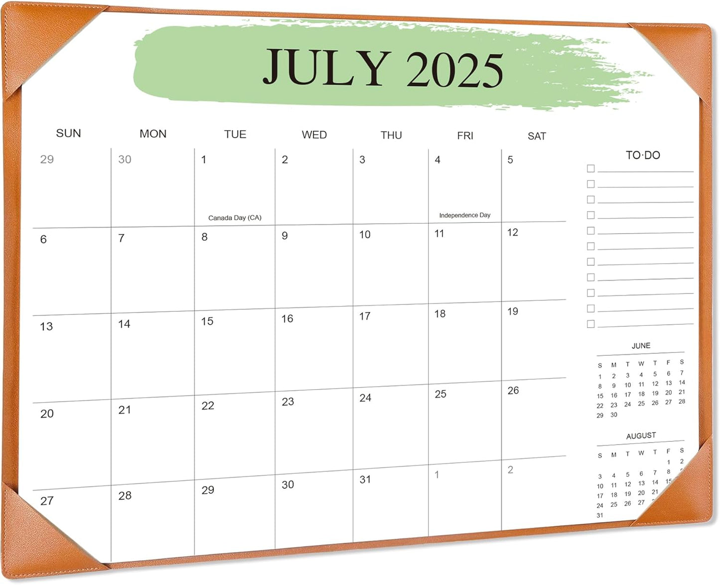Desk Calendar 2025-2026 – 18-Month Desktop Calendar from July 2025 to December 2026, for Office, School & Home Use – Large Teacher Desk Calendar 22x17 (Brown)