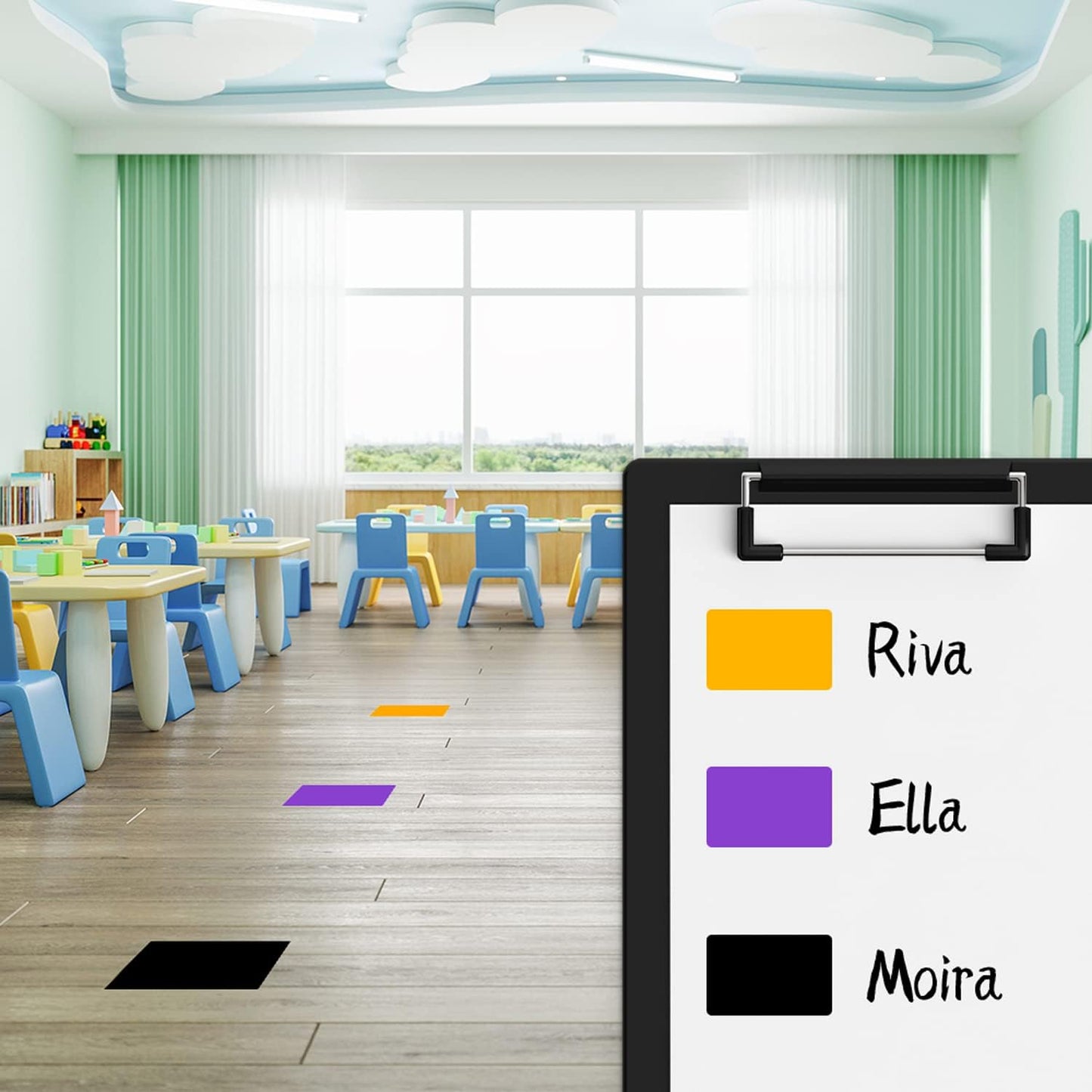 Rectangle Labels Sticker 3×5 Inch Vinyl Floor Stickers Color Coding Name Tags Roll Removable 200 PCS, Purple