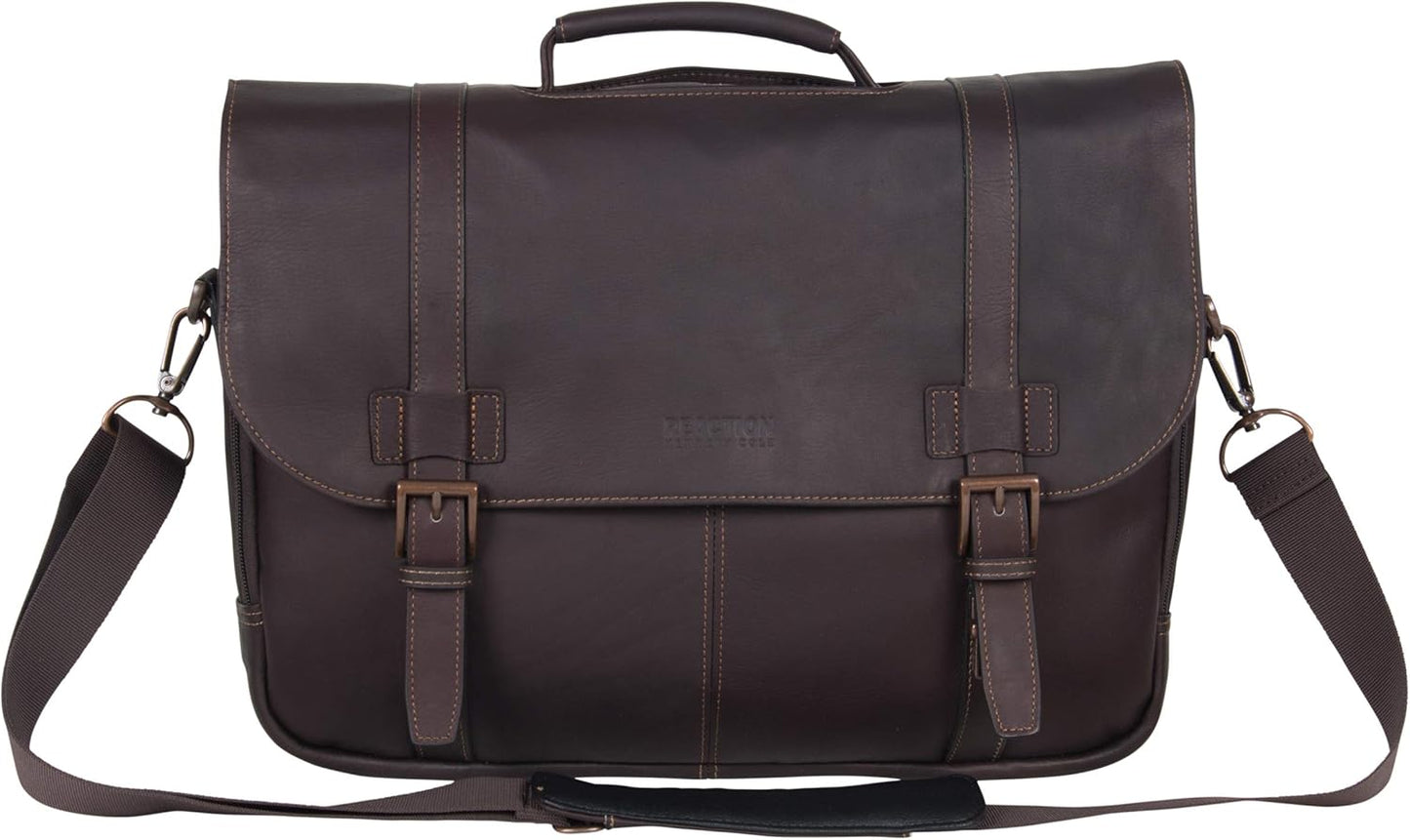 Kenneth Cole REACTION Show Business 16" Colombian Leather Business Laptop Portfolio Messenger Bag