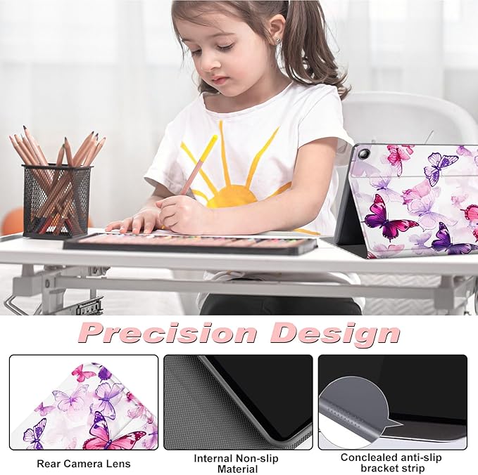 for Amazon Kindle Fire Max 11 Case (13th Generation, 2023 Release) 11",Slim Lightweight Smart Shell Stand Cover with Auto Wake/Sleep for All-New Fire 11 Max Tablet,Purple Blue Butterfly