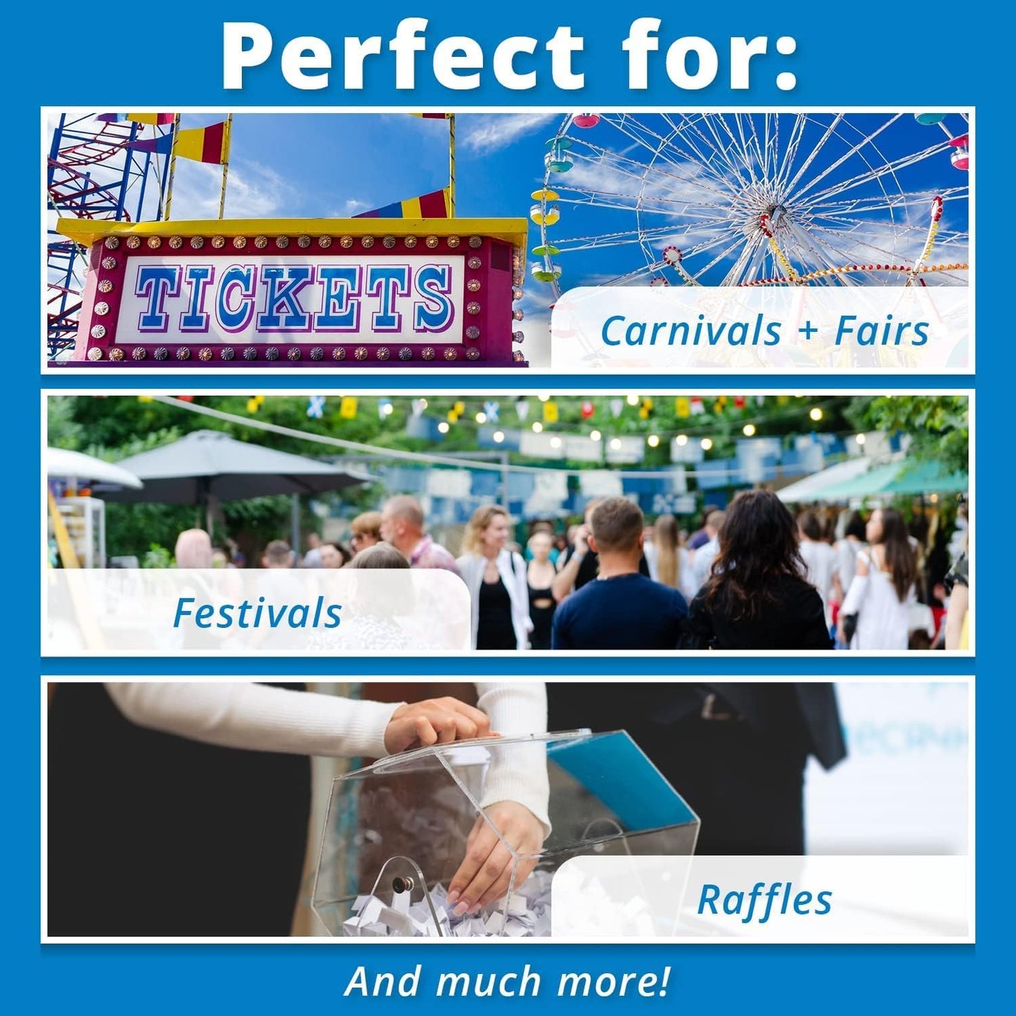 INDIANA TICKET CO. Purple Star Roll Tickets – 2000 Per Roll – Single Roll – 1" x 2" Paper Tickets for Events, Carnivals, Raffles, Admissions, Games, Fundraisers