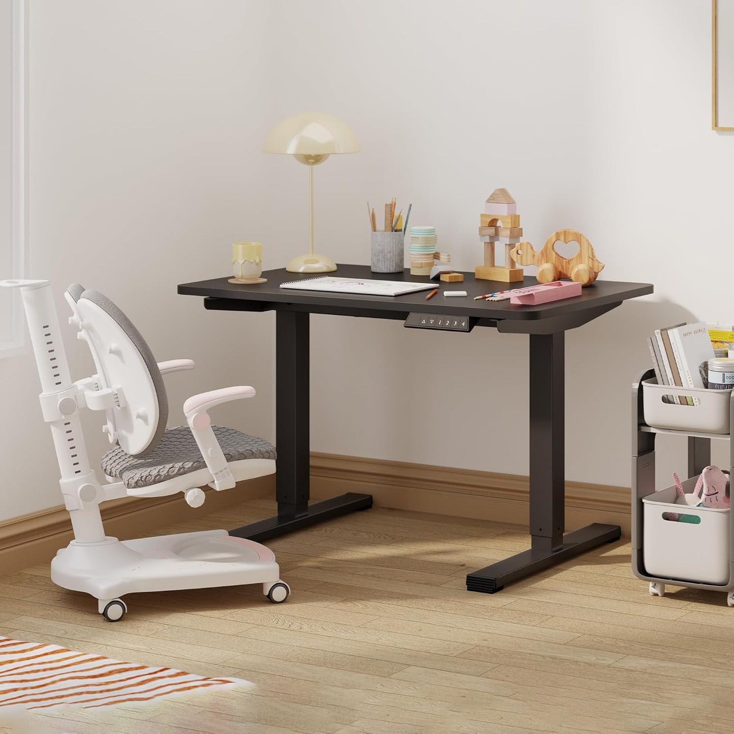 Small Adjustable Stand Up Desk for Children,One-Piece Standing Desk 31.5 x 19.7 Inch, Home Office Desk Computer Workstation, Black