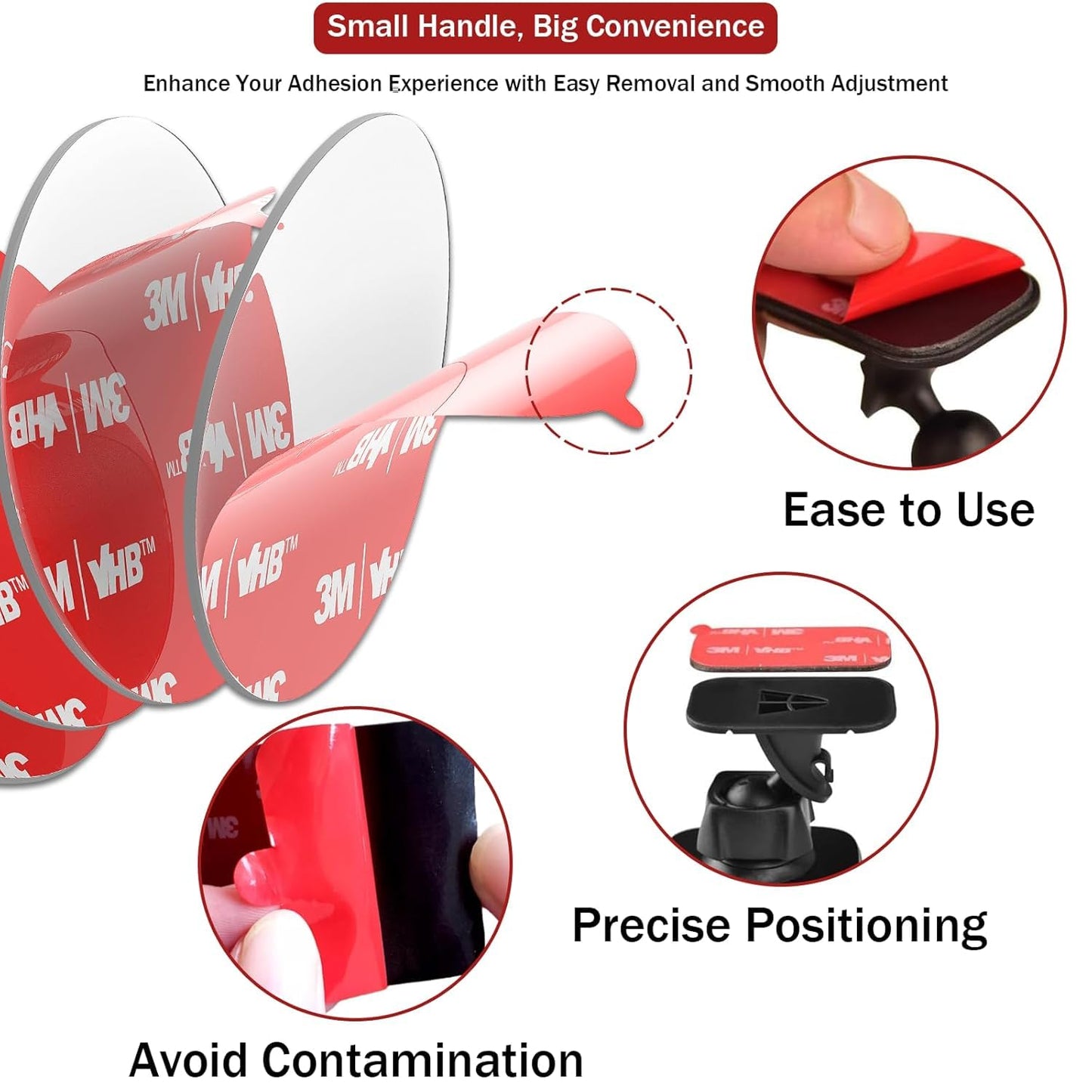 Bulina Double Sided Adhesive Pads Heavy Duty VHB 1" x 1" 40 PCS Square Clear 4905 Sticky Mounting Foam Tape Strong Adhesive Waterproof for Home Office Car Deco