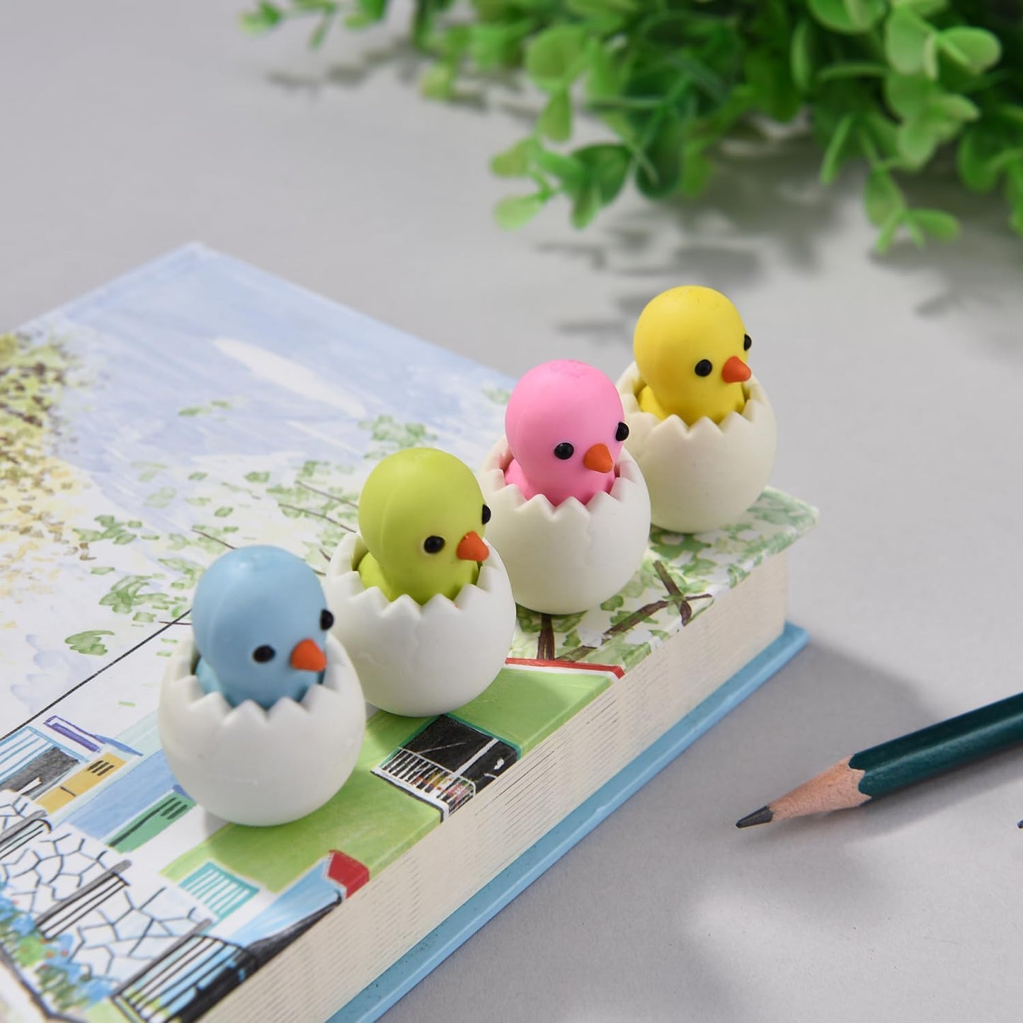 16 Pack Chick Erasers for Kids, 3D Animal Eraser for Boys and Girls, Fun Take Apart Erasers for School Supplies Prize Gifts Party Favors
