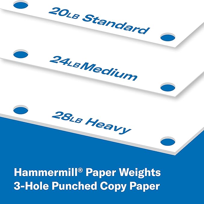 Hammermill Printer Paper, 20 lb Copy Paper, 3 Hole - 1 Pallet, 40 Cases (200,000 Sheets) - 92 Bright, Made in the USA, 162032P