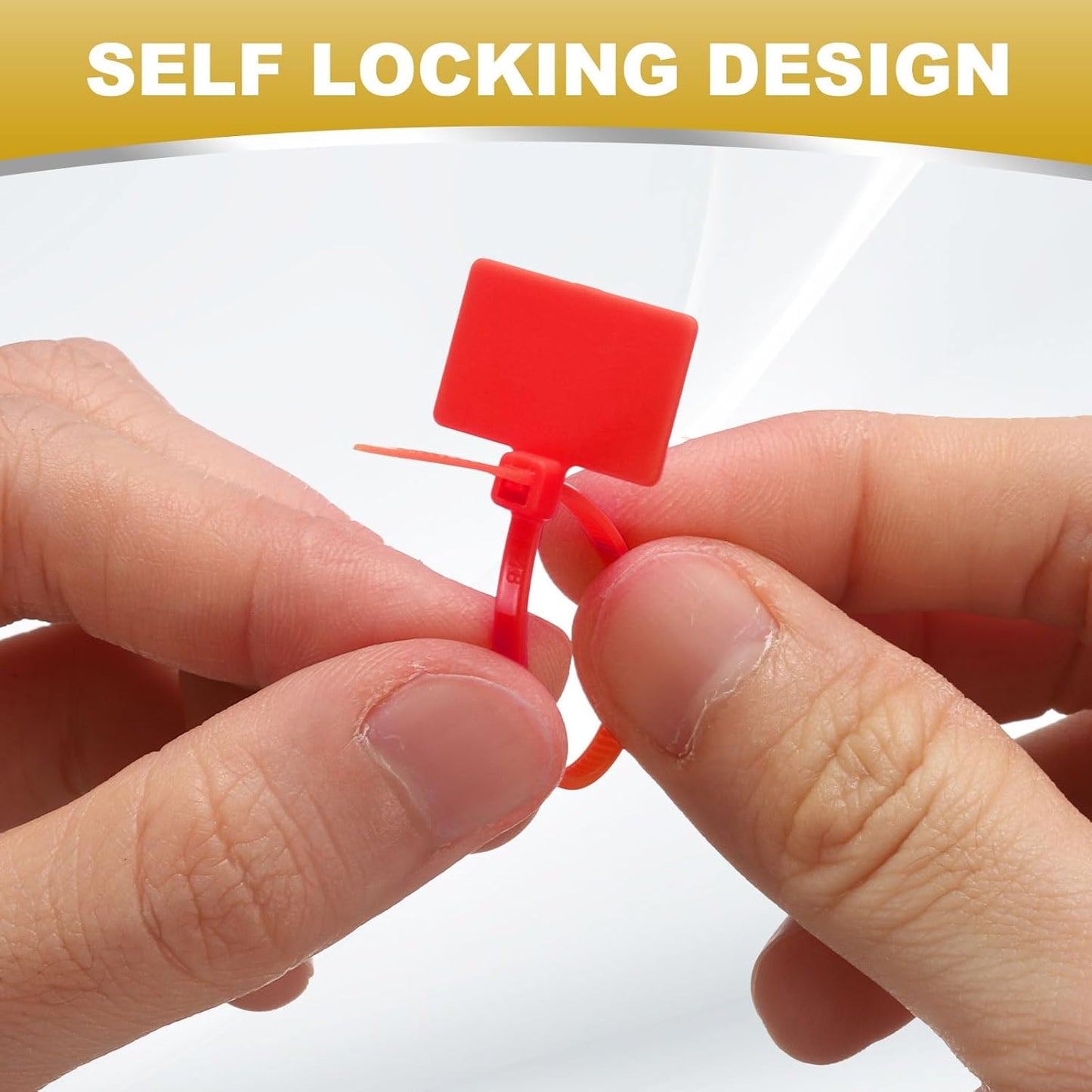 uxcell 100 Pcs Cable Label Marker Tags, Nylon Cable Zip Tie Tags 6.3 Inch Writable Self-Locking Wire Labels Zip Ties for Organization Marking, Red