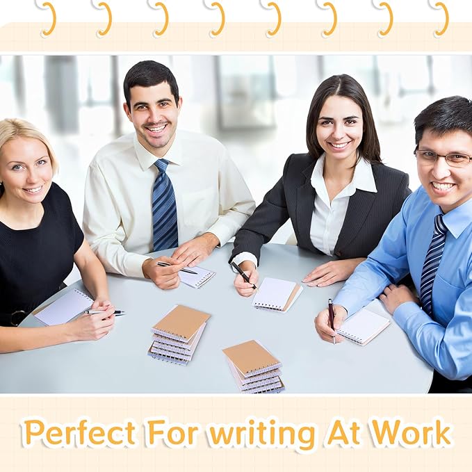 Teling 50 Pcs Spiral Graph Paper Memo Pads Bulk 3x5 Inch Small Note Pads Top Spiral Pocket Graph Notebook 75 Pages Mini Grid Steno Notepads for Writing Sketching Drawing School Office Work Supplies