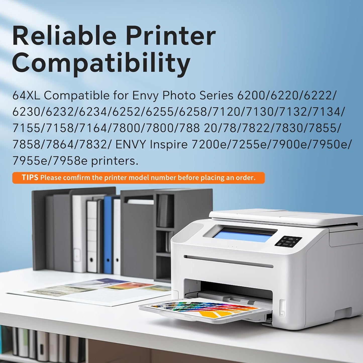 64XL Ink Cartridges Black and Color Compatible for HP 64XL Ink Cartridge Combo Pack Compatible for HP 64 Ink Fit for Envy Photo 7855 7858 7155 7120 7800 6252 6255 7158 7100 7164 Tango Printer