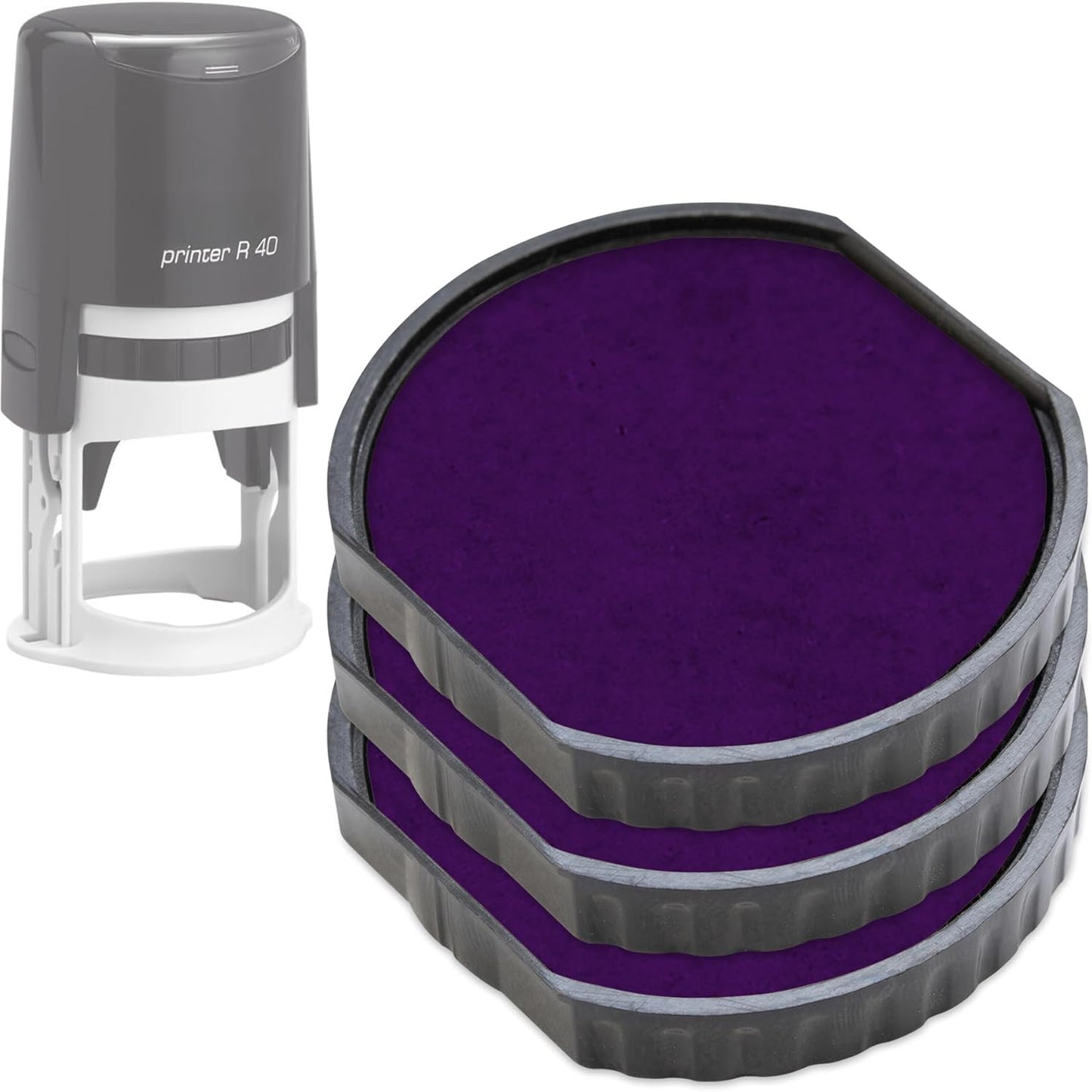 COLOP E/R40 Non-Toxic, Water Based Premium Replacement Pad for Printer R40 Stamp - Pack of 3 - Purple