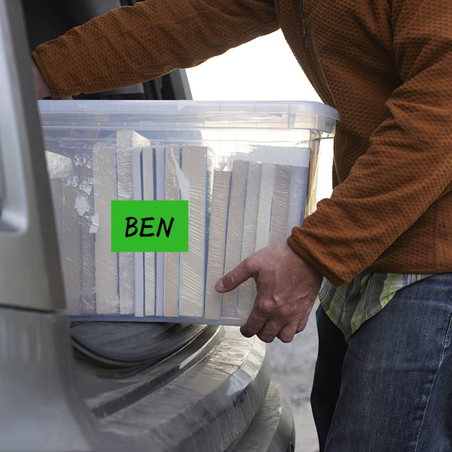 Green Rectangle Sticker Labels 3×2 Inch Vinyl Stickers Color Coding Name Tags Roll Removable Waterproof 300 per Dispenser Box