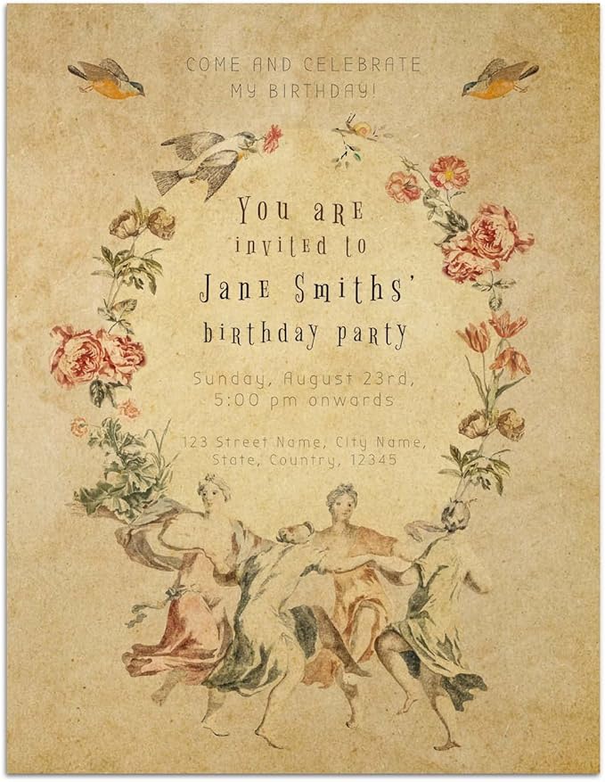 Stationary Paper for Writing Letters - Vintage Antique Letterhead Paper, Letter Size Stationery Writing Paper, 100 Sheets Double-Sided Invitation/Decorative Printer Paper, 8.5" x 11"