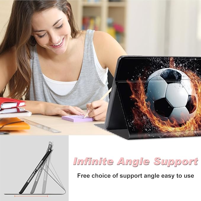 for All-New Kindle Fire 7 Tablet Case (12th Gen, 2022 Release),Slim Lightweight Smart Shell Stand Cover with Auto Wake/Sleep for Amazon Fire 7 Kids Tablet,Fire Football