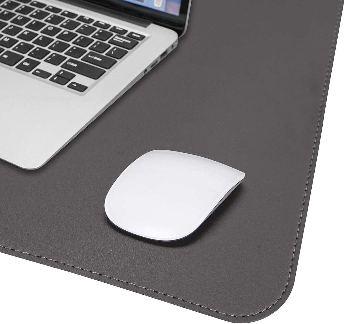 Desk Mat,35.4" x 17" Leather Desk mat,Double-Sided Desk Pad,Desk matt for Desktop,Large Mouse Pad,Office Desk mat,Waterproof Desk Blotter pad for Office&Home(Dark Grey+Cork)