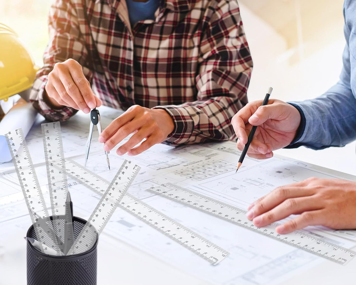 32 Pack Clear Plastic Ruler 12 Inch, Rulers Bulk for Classroom, Transparent Ruler with Centimeters and Inches, Metric Rulers for Kids, Ideal Back to School Office Home Supplies