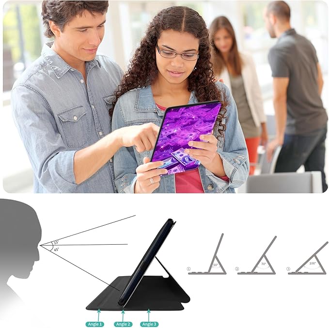 for All-New Amazon Kindle Fire HD 10 Tablet Case (13th Generation, 2023 Release) 10.1", 360 Degree Rotating Stand Cover with Auto Wake Sleep Case for Fire Tablet 10 2023,Starlight Flash Powder