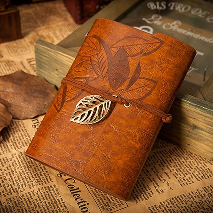 EvZ Vintage Dark Brown PU Leather Cover Loose Leaf Blank Notebook Journal Diary Gift