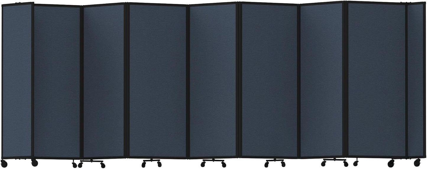 Versare Room Divider 360 Portable Wall Partition | Folding Panels | Large Freestanding Divider | Locking Wheels | Temporary Room Separator