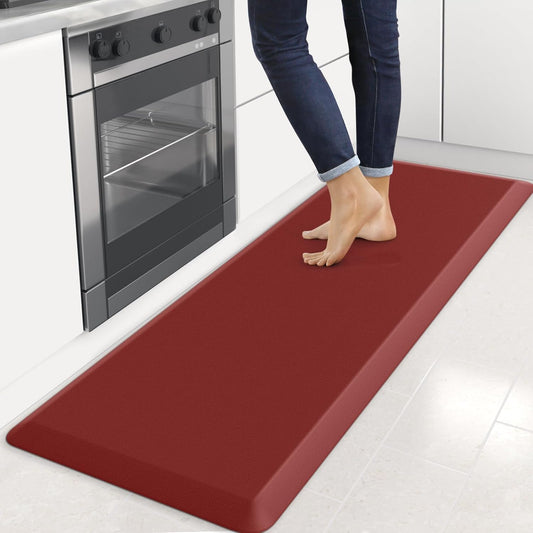4/5 Inch Thick Kitchen Mats for Floor, StepRite Kitchen Rug for Standing Desk, Non-Slip, Thicker, Stain Resistant, Waterproof, Comfort Anti Fatigue Floor Mat for Home, Kitchen, Office - Red,70 * 24''