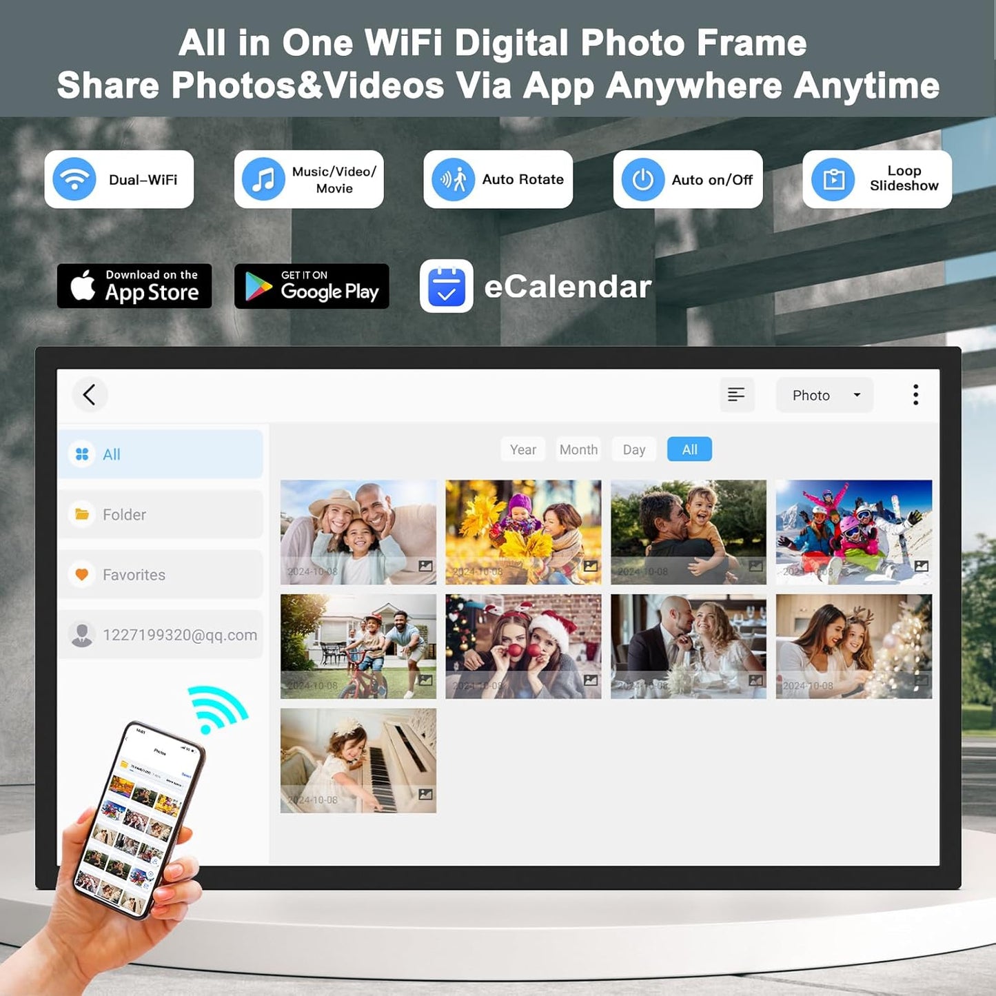 32" Smart Digital Calendar for-Family-Business-Planner - Electronic Calendar for Business Chore Chart, Touchscreen Display for Family Schedules, Auto-Sync Google iCloud Outlook Calendars for Kid Adult