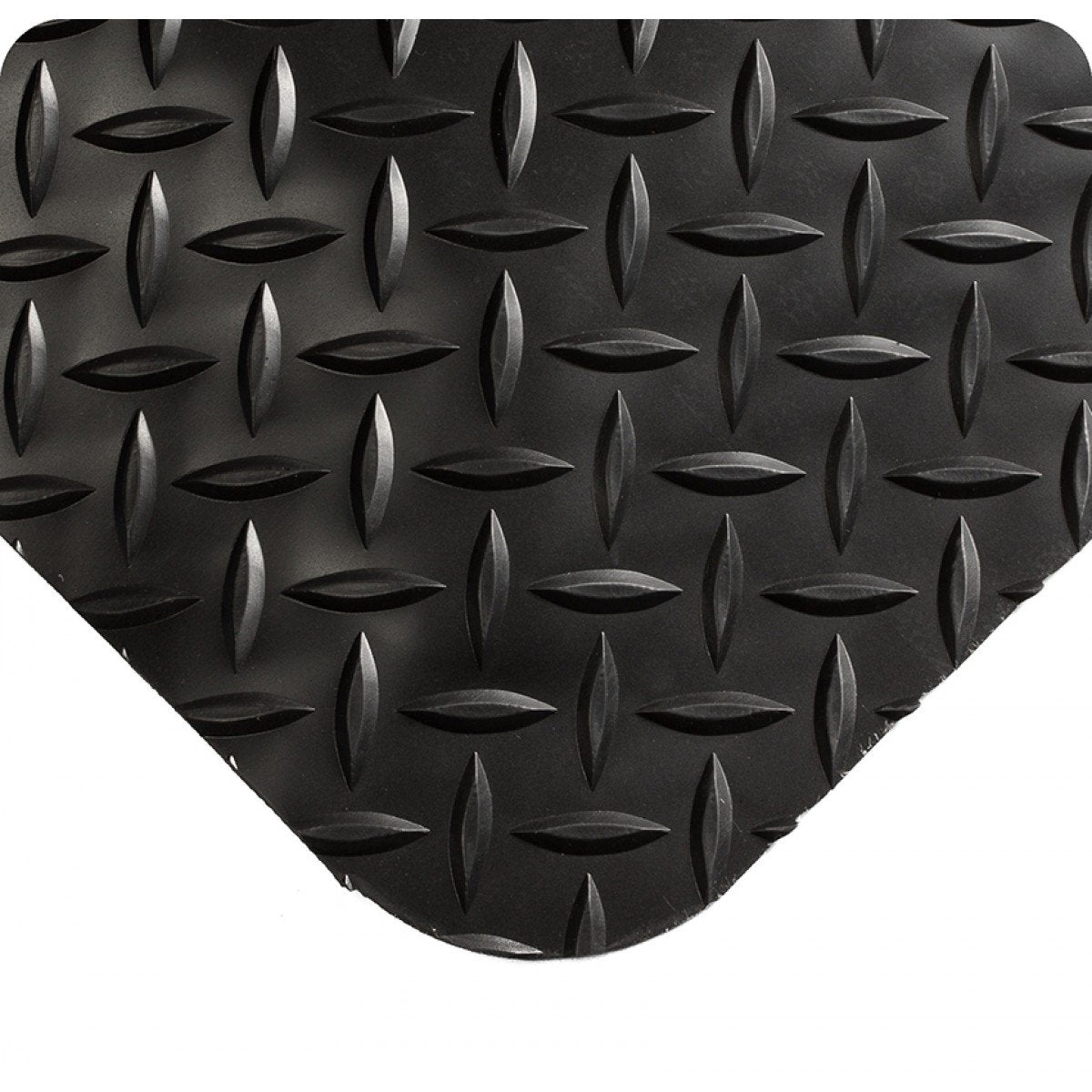 Wearwell 414.1516x3x55BK Diamond-Plate SpongeCote UltraSoft Mat, 55' Length x 3' Width x 15/16" Thick, Black
