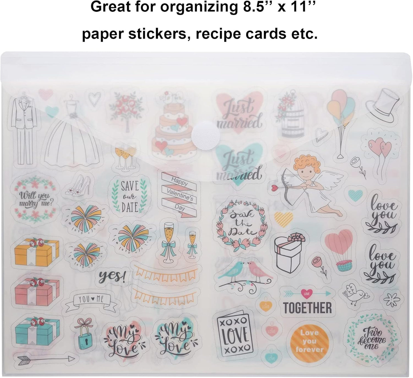 8.5 x 11 Clear Letter Sized Plastic Envelopes Document File Storage Holder 10 Pack Hook Loop Closure (10 Pack)