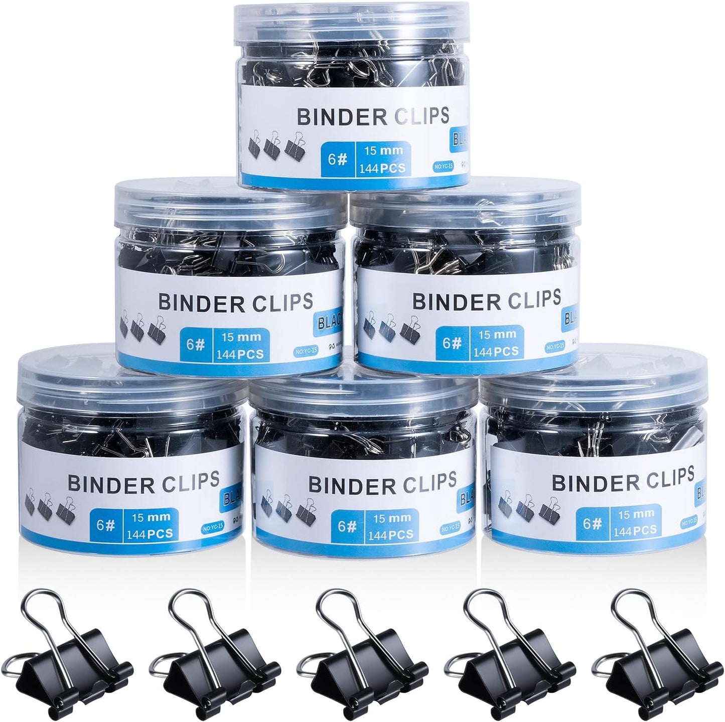 Small Binder Clips Bulk 864 PCS - Mini Binder Clips 15mm Paper Clip 5/8 Inch Paper Clamps, Micro Black Metal Binding Paperwork Clamp, School Teachers Office Supplies