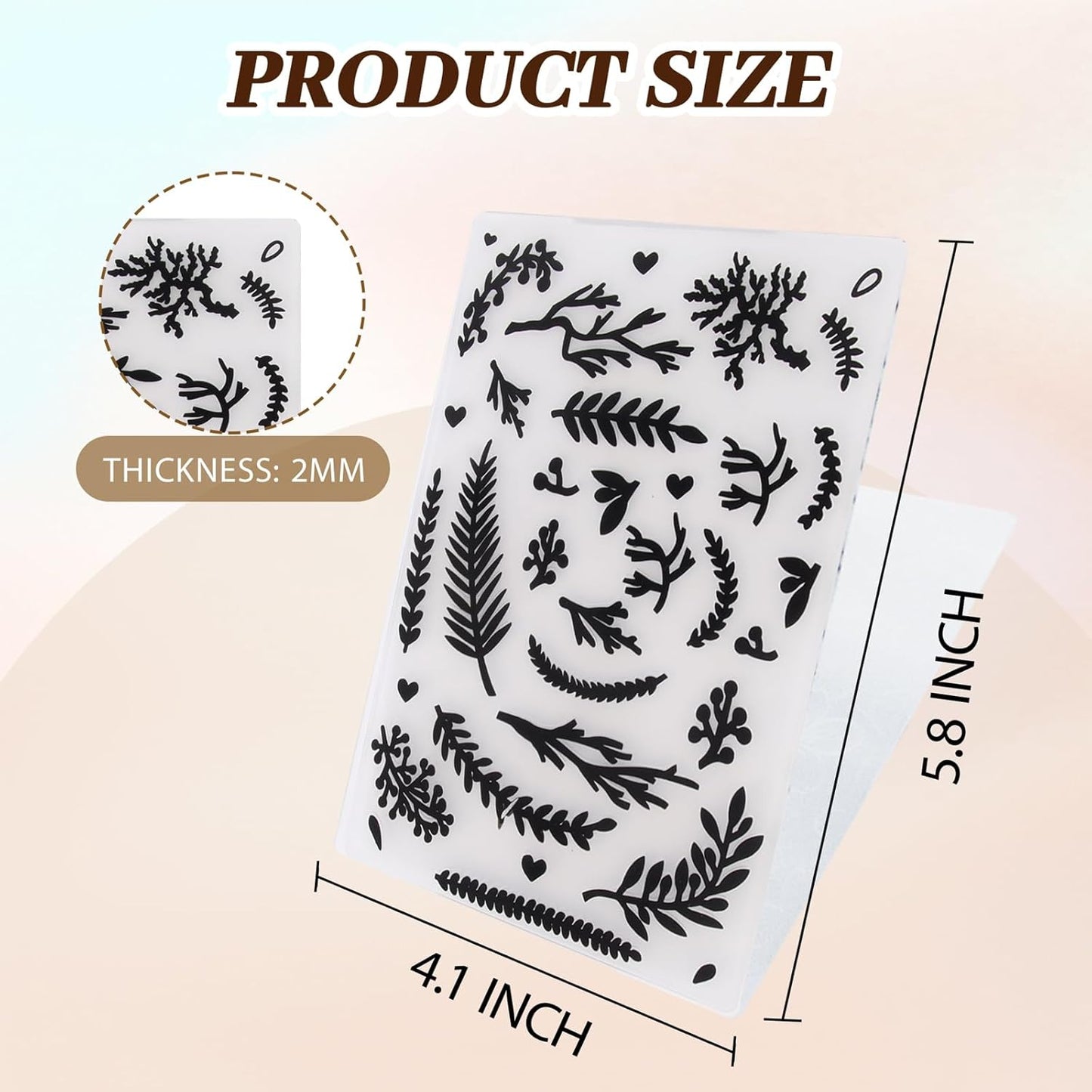 20 Pcs Embossing Folders,Embossing Folders for Card Making,Plastic Paper Card Stencils for Crafts Scrapbook Photo Album DIY,"5.8 x 4.1"(10 Classic + 10 Natural）