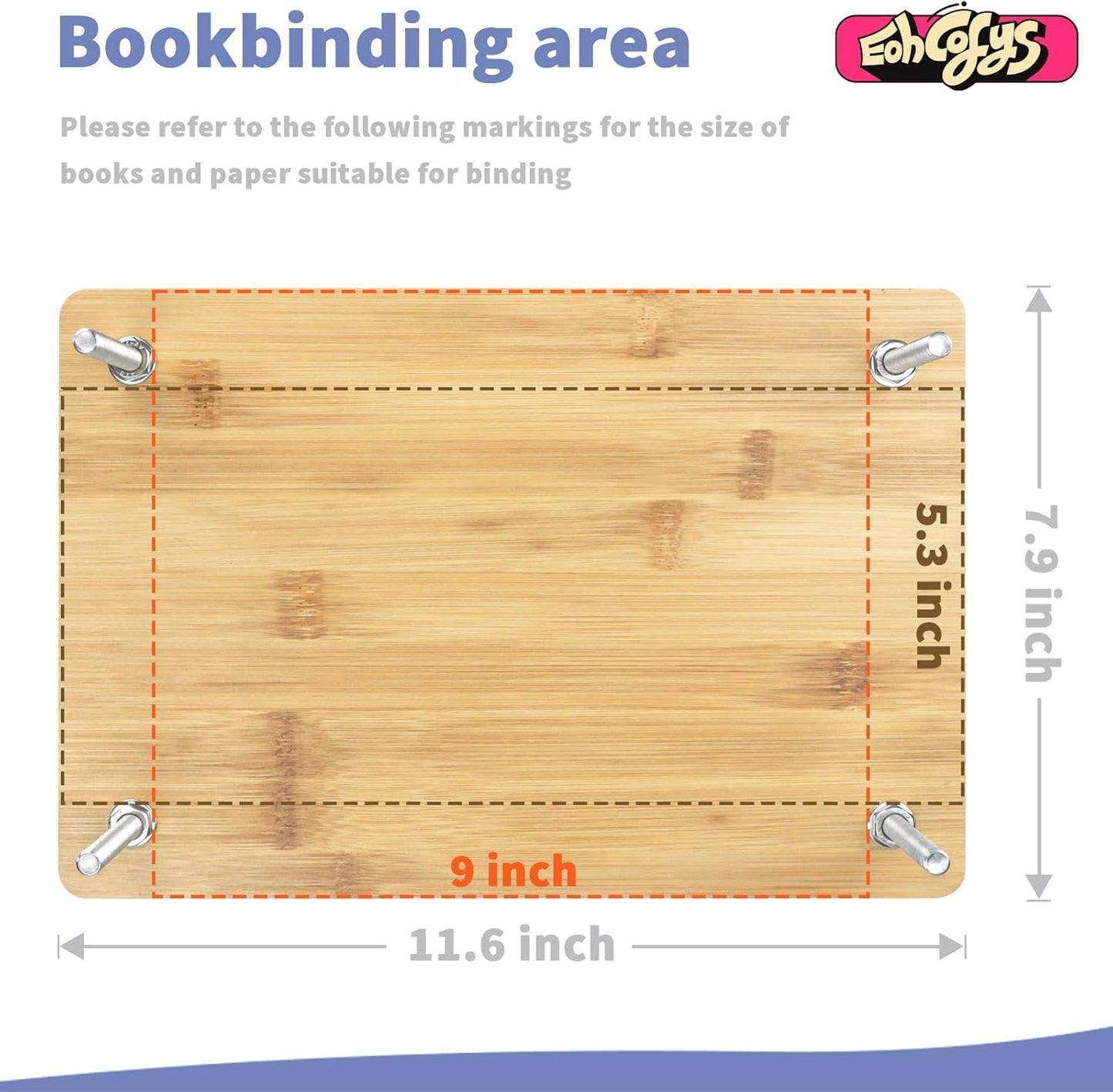 Eohcofys Book Binding Kits, Book Press Binding Materials Tools Bookbinding Kit for Beginners 11.6 x 7.9 Inch