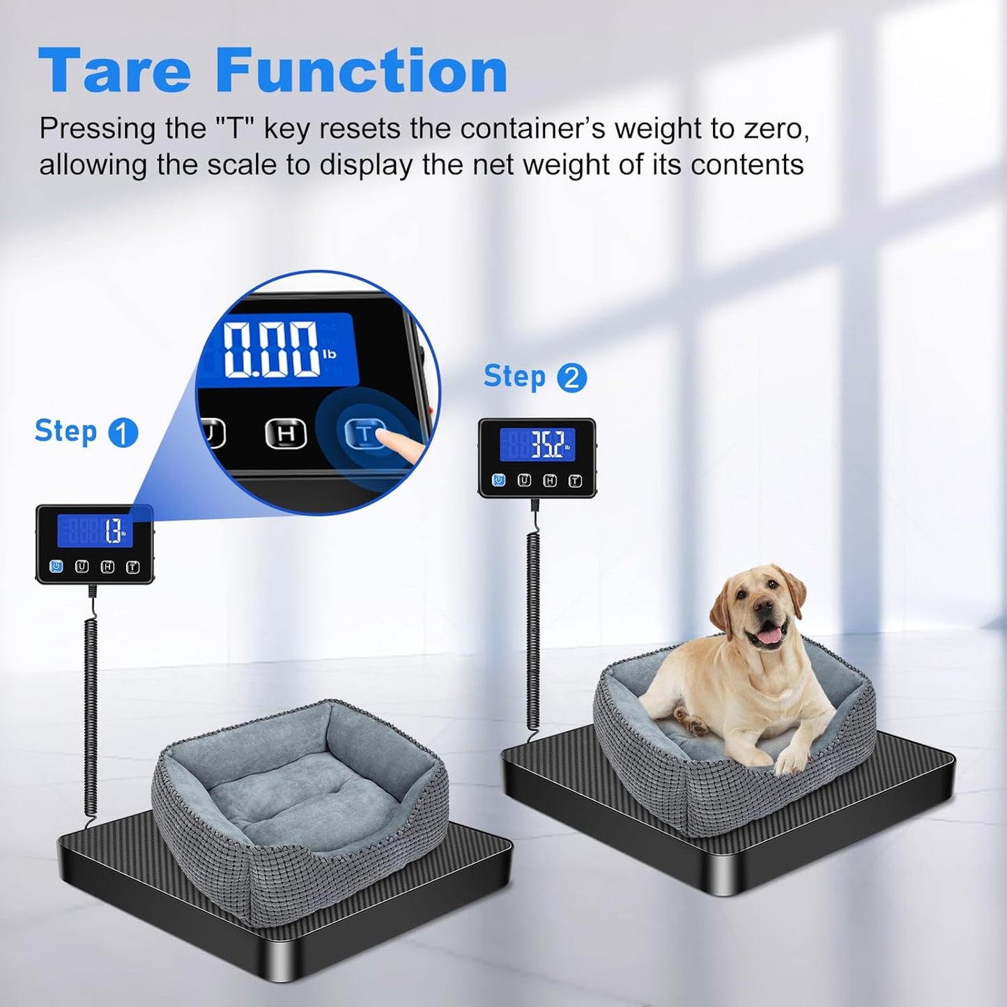 Shipping Scale, 440lb/0.5oz High Accuracy Digital Scale for Packages with Hold, Tare Function, Postal Scale for Small Business, Luggage, Home Use (Battery & Charging Cable Include)