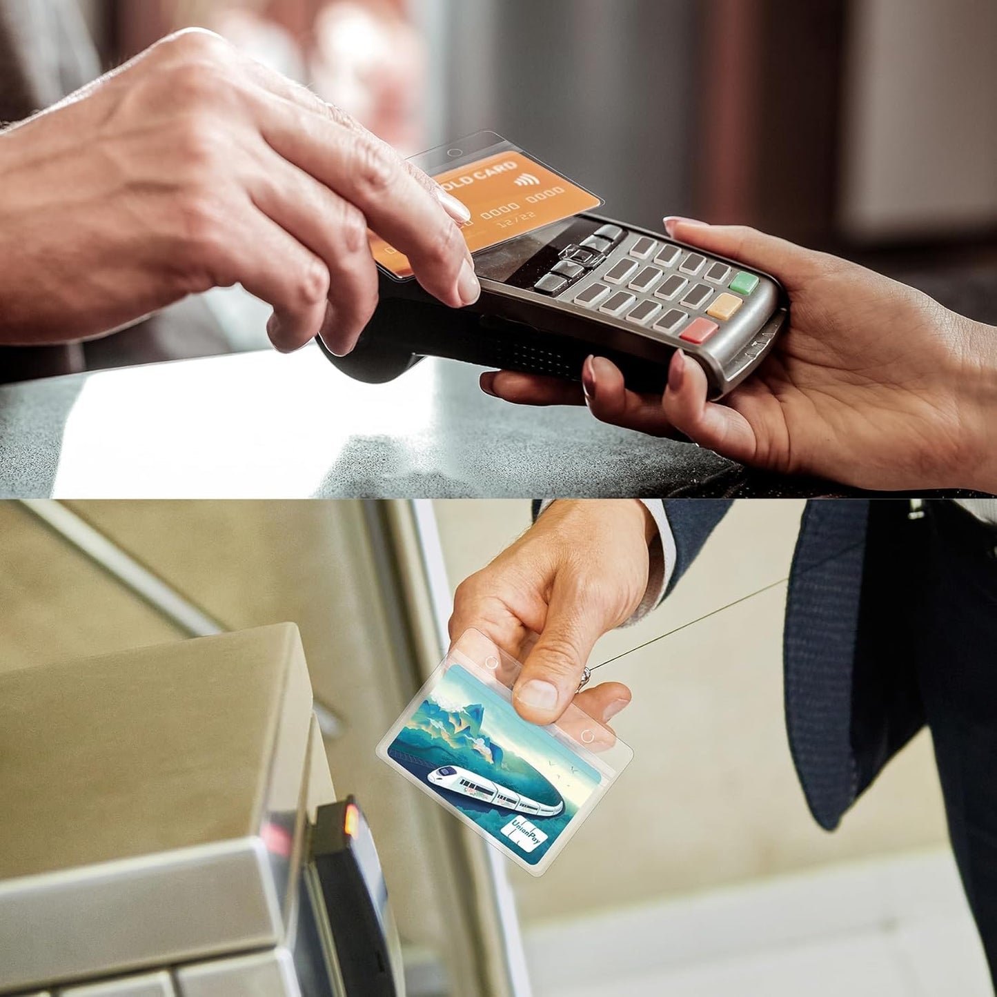 Abeyath10 Pack Extra Thick ID Card Name Badge Holder Heavy Duty Waterproof Clear Plastic PVC Horizontal Sleeve Pocket Resealable