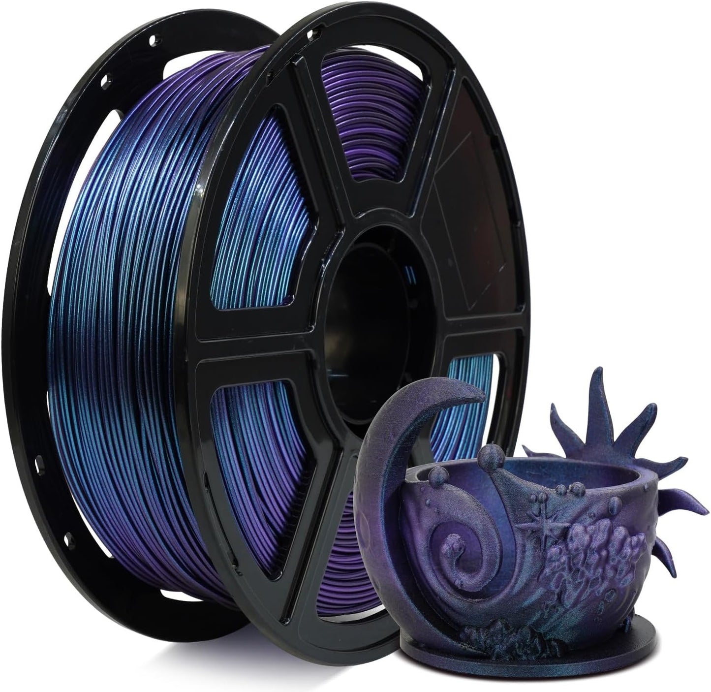 FLASHFORGE Chameleon Gradient Rapid PLA Filament Burnt Titanium & Nebula Purple, High Flow Speedy Filament 1.75mm Max 500mm/s Fast Printing, Displays Shimmering Effects from Various Angles and Light