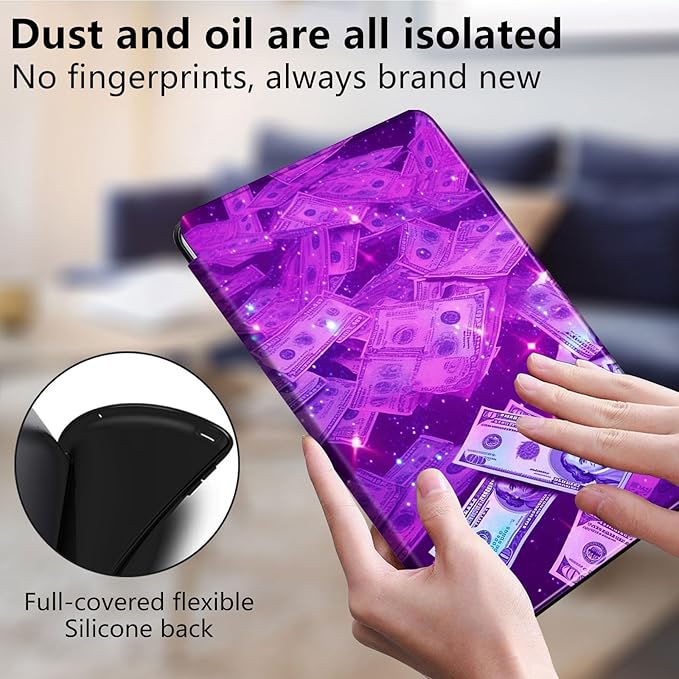 for All-New Amazon Kindle Fire HD 10 Tablet Case (13th Generation, 2023 Release) 10.1", 360 Degree Rotating Stand Cover with Auto Wake Sleep Case for Fire Tablet 10 2023,Starlight Flash Powder