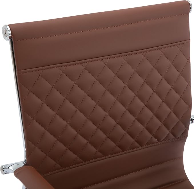 Office Guest Chairs - Reception & Waiting Room Set of 8 with Mid Back, Modern PU Leather Desk Chairs