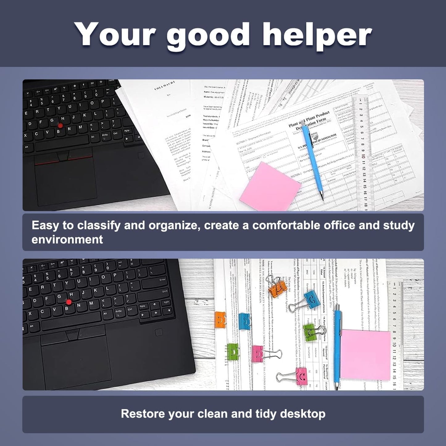 320 Pack Smiling Binder Paper Clips, Mini Metal Binder Clips for Kitchen, Send Goods from Local Warehouse, Cute Binder Clips, School Personal Document Organizing Classifying, Office, Paper Clamps