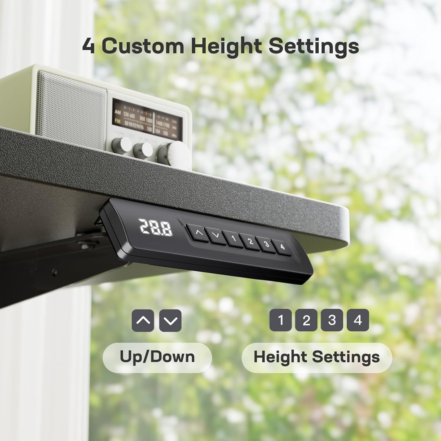 Marsail 55x24 Electric Standing Desk - Adjustable Height Computer Desk with Memory Presets, Storage Bag & Cable Management for Home Office & Gaming Workstations