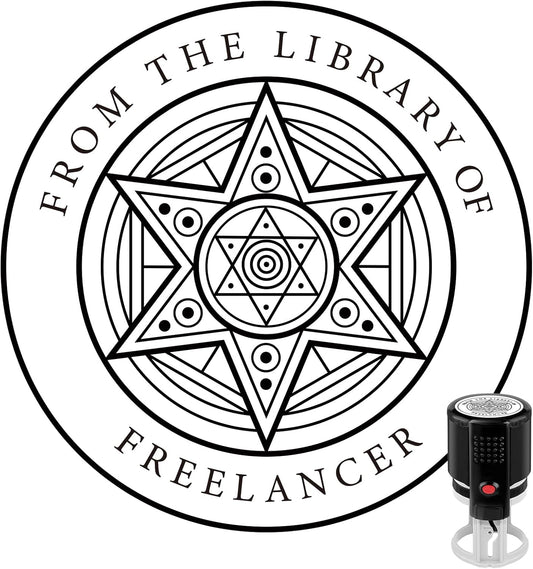 Custom Ink Stamp | Personalized Self Inking Stamp Gifts for Book Lovers, Readers, Teachers | 5 Ink Colors (Star-01)