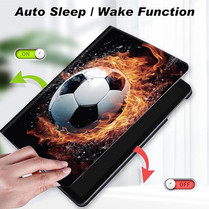 for All-New Kindle Fire 7 Tablet Case (12th Gen, 2022 Release),Slim Lightweight Smart Shell Stand Cover with Auto Wake/Sleep for Amazon Fire 7 Kids Tablet,Fire Football