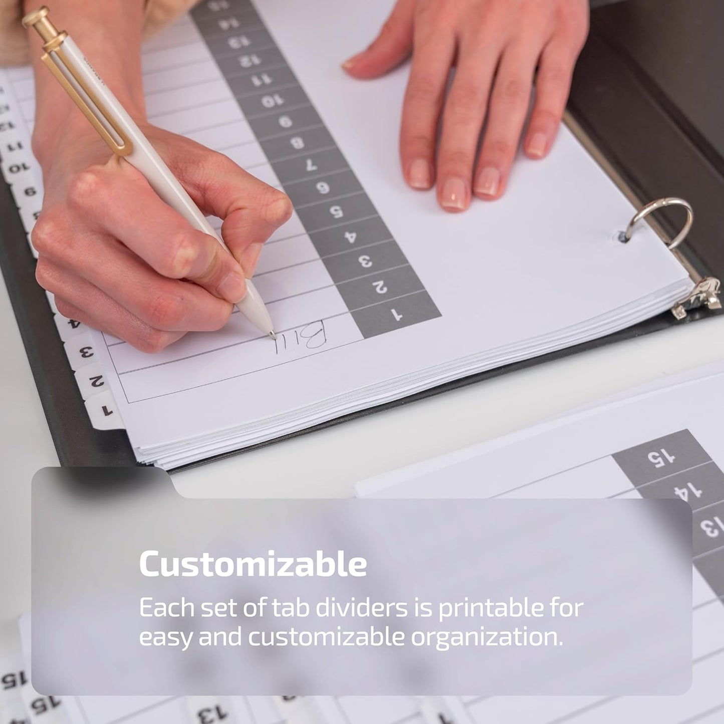 Davis Group 1-15 Index Tab Dividers for 3 Ring Binders, Customizable Table of Contents, 6 Sets